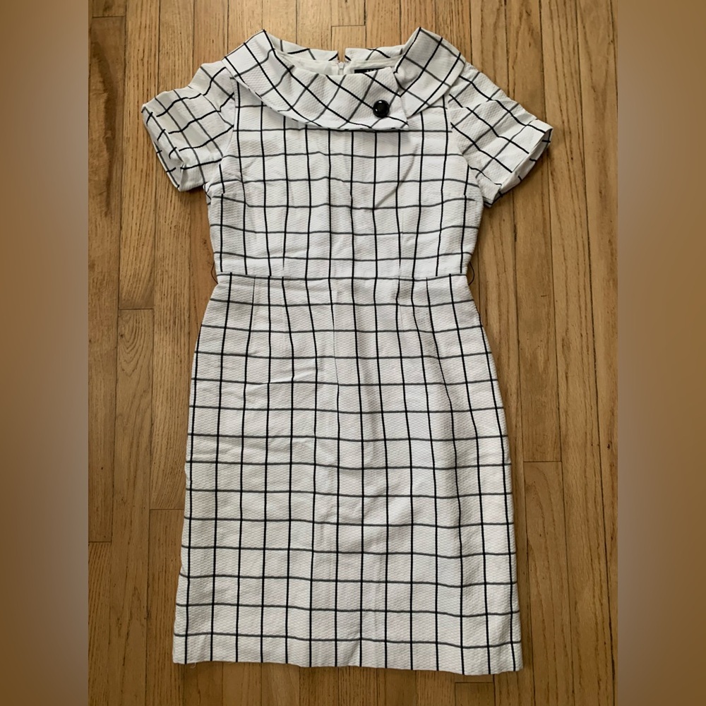 Alex Marie White w/Black Squares Dress Size:10